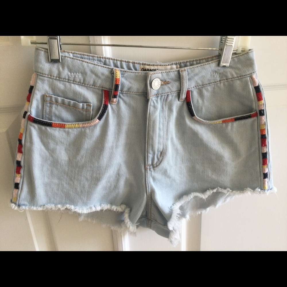 Garage light denim shorts